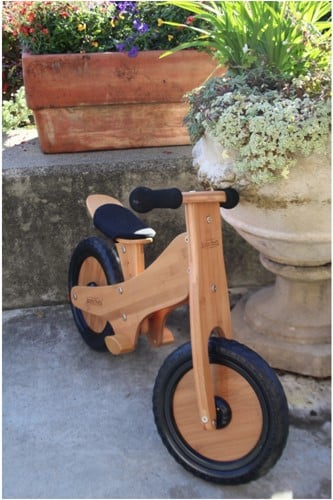 Kinderfeets houten loopfiets vanaf 2 jaar - Bamboe Bruin-3