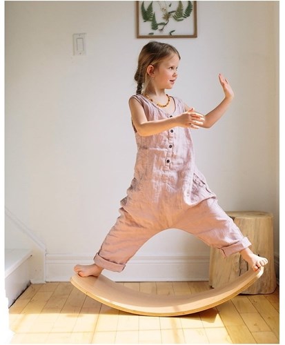Kinderfeets houten balansbord / balance board kinderen - Naturel-3