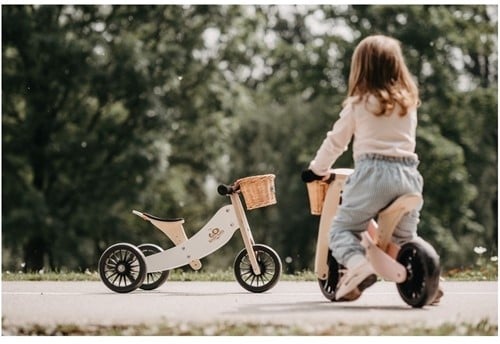 Kinderfeets 2-in-1 houten loopfiets & driewieler Tiny Tot Plus - Wit-3