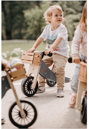 Kinderfeets Vélo d'équilibre en bois 2-en-1 & tricycle Tiny Tot Plus - Bleu Ardoise-3