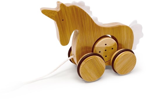 Kinderfeets bamboe trekfiguur Eenhoorn op=op
