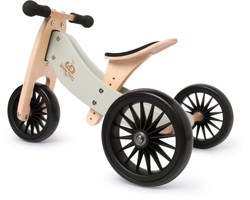 Kinderfeets 2-in-1 houten loopfiets & driewieler Tiny Tot Plus - Silver Sage