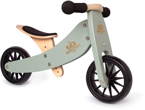 Kinderfeets Vélo d'équilibre et tricycle en bois 2-en-1 à partir de 1 an Tiny Tot - Sage-2