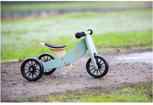 Kinderfeets Vélo d'équilibre et tricycle en bois 2-en-1 à partir de 1 an Tiny Tot - Sage-3