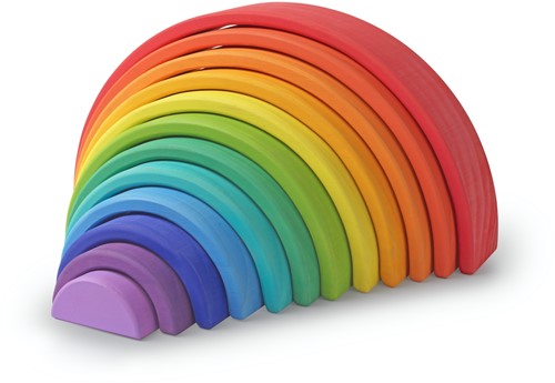 Kinderfeets houten speelgoed regenboog groot - Meerkleurig