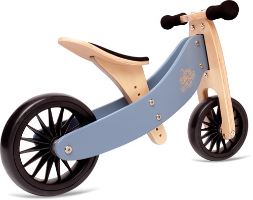 Kinderfeets 2-in-1 Holz Balance Fahrrad Dreirad Tiny Tots Plus - Schiefer Blau-2